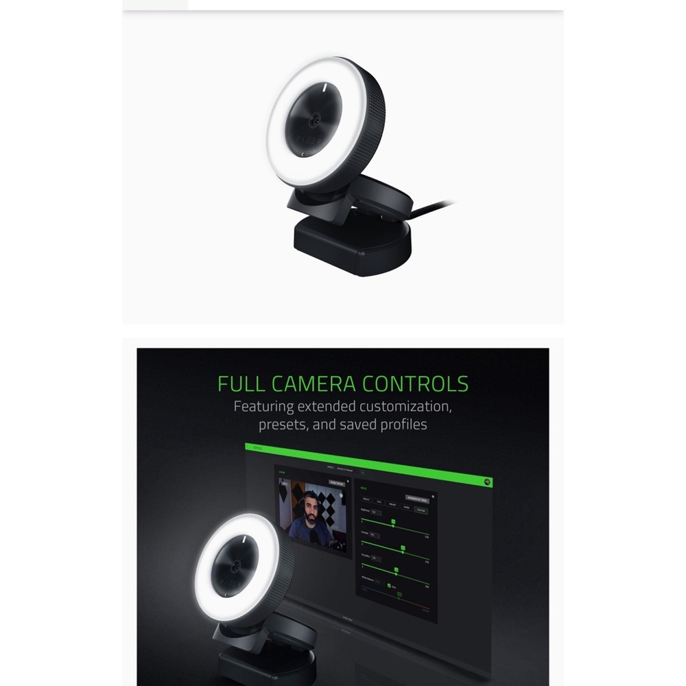 Razer Kiyo Webcam with Built-in Lighting - Black - Picture 3 of 6
